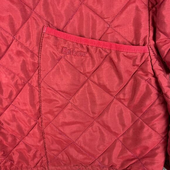 Barbour Quilted Blanket Lined Jacket Red Sz L Corduroy Collar Field Chore* - Picture 4 of 16
